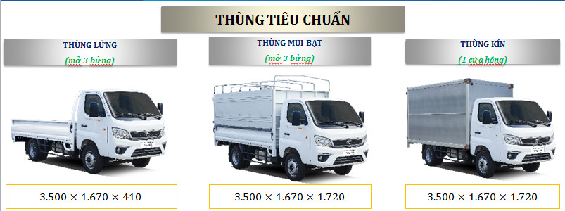 Thùng xe tiêu chuẩn Thaco TF2800